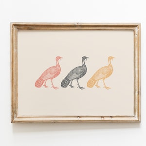 Turkey Vintage Print | Thanksgiving Wall Art | Autumn Wall Decor | Farmhouse Print