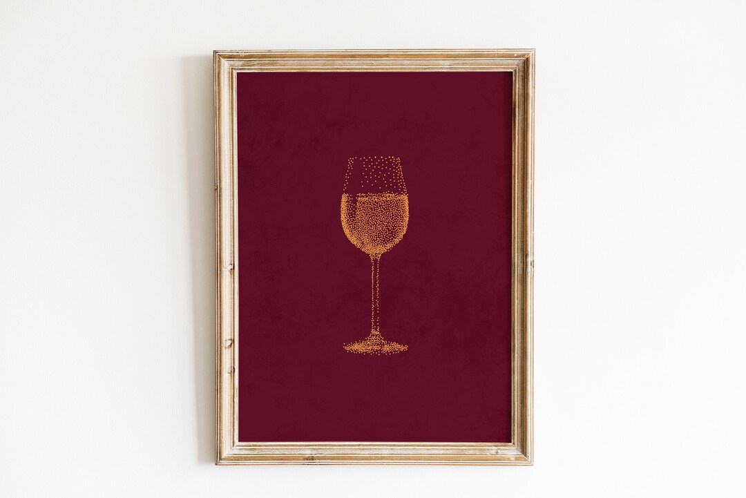 Wine Print Wall Art / Wine Printable Poster / Wine Glass Print - Etsy
