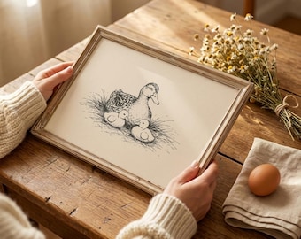 Vintage Duck Print | Duck Nursery Print | Vintage Baby Duckling Wall Art | Cottagecore Nursery Decor | Farmhouse Wall Art | Digital Download