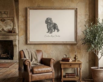 Cavalier King Charles Print | Dog Breed Wall Art | Dog Lover Gift | Spaniel Wall Art | Cavalier Gift | Home Decor | Digital Download