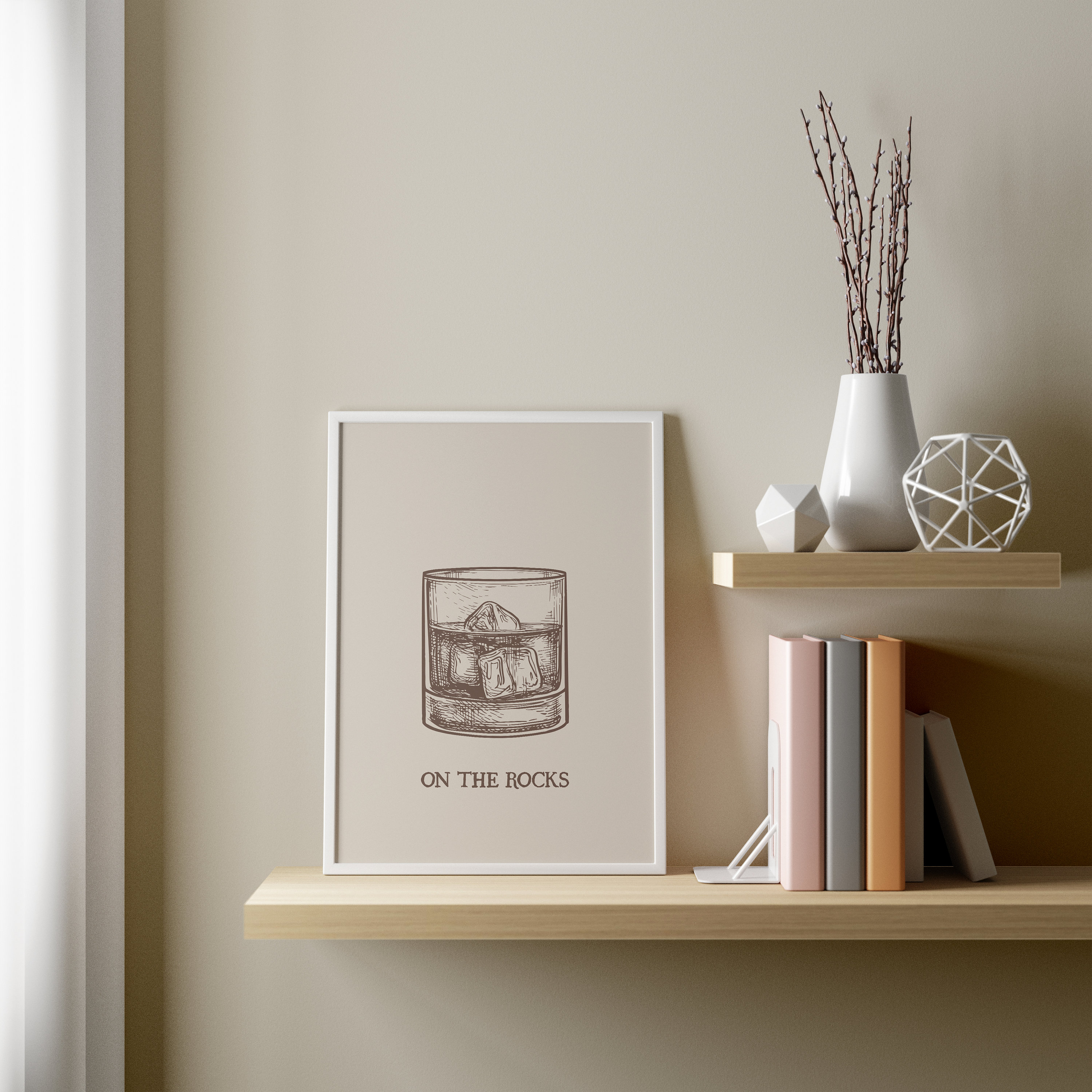 Whiskey on the Rocks Print: Retro Bar Cart Art (digital Download) - Etsy