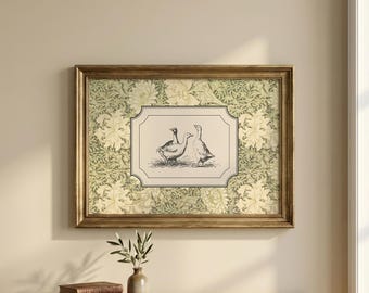 Duck Wall Art | Farmhouse Duck Print | Cottagecore Wall Art | Vintage Duck Print | Farmhouse Wall Art | Duck Nursery | Digital Download