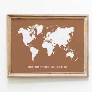 Je n’ai pas été partout, mais c’est sur ma liste Imprimer / Impression de carte du monde / Impression de devis de voyage / Impression Wanderlust / Impression de carte bohème