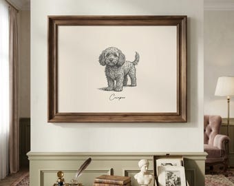Cavapoo Wall Art | Cavapoo Print | Cavapoo Gift | Doodle Dog Art | Dog Breed Wall Art | Cavoodle Print | Dog Owner Gift | Digital Download