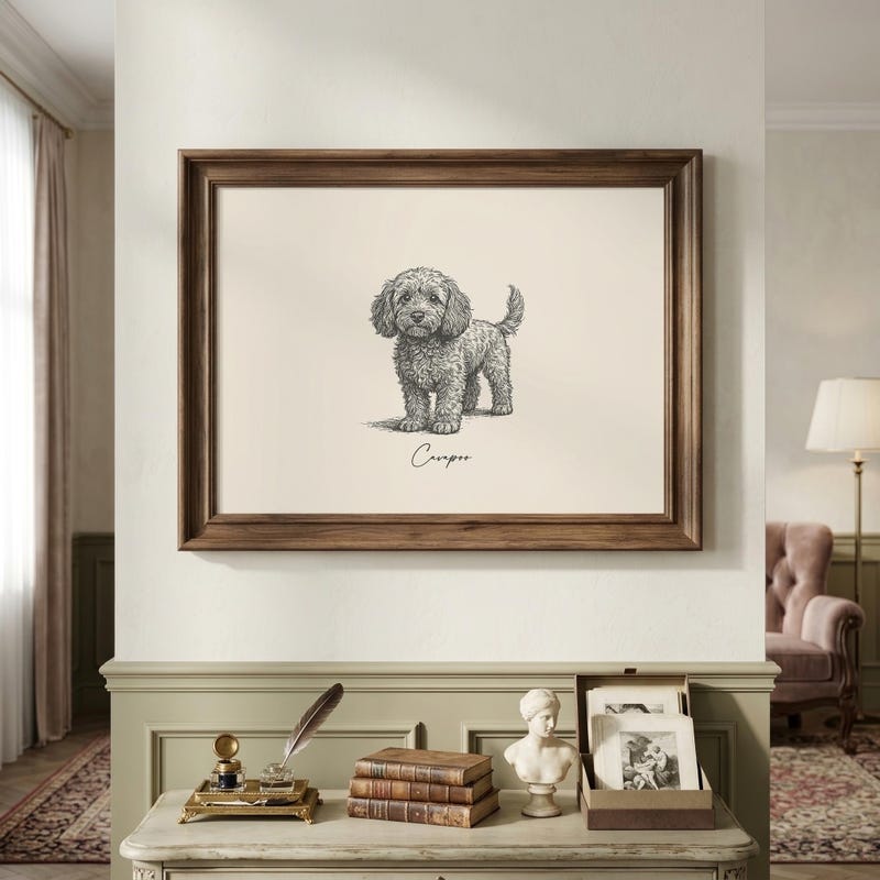Covapoo Drawing Cavapoo Drawing - Etsy