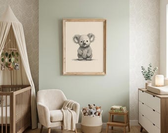 Koala Nursery Print | Baby Koala Wall Art | Australian Animals Kids Room Decor | Gender Neutral Nursery Printable | Digital Download