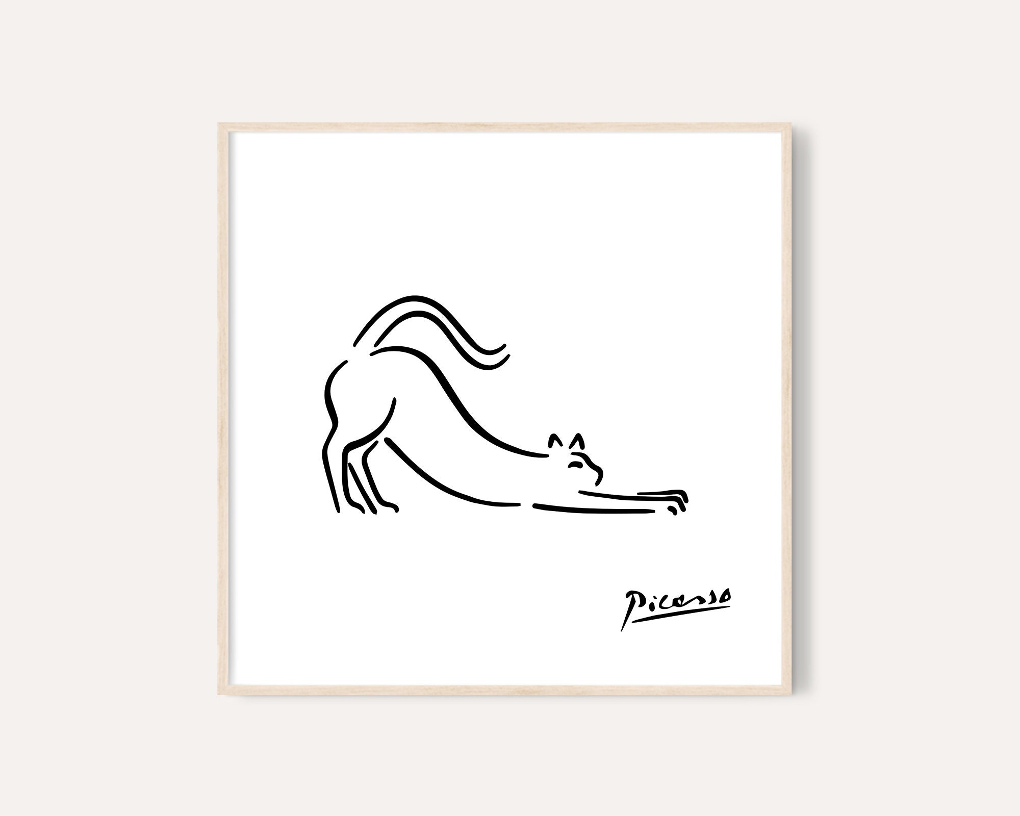 フラミンゴの線画アート（ピカソのプリント） Amazon.co.jp: フラミンゴ線画アート キャンバス絵画パブロ