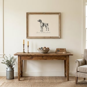 Vintage German Shorthaired Pointer Print | Farmhouse Dog Wall Art | Country Decor | Dog Lover Gift | Digital Download