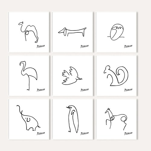 Picasso Animals Prints / Picasso Prints Set of 9 / Picasso - Etsy Picasso Animals Prints / Picasso Prints Set of 9 / Picasso - Etsy