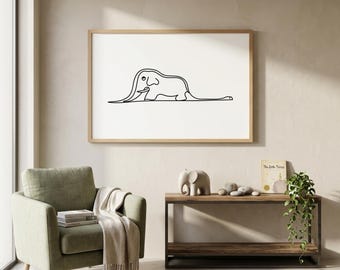 Lámina de El Principito / Elefante dentro de una serpiente / Arte minimalista para la habitación infantil / Regalo para amantes de los libros / Decoración literaria para el hogar / Descarga digital