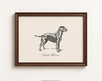 Labrador Retriever Print | Vintage Dog Wall Art | Dog Lover Gift | Digital Download