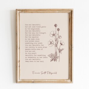 Fitzgerald Quote Print | Literary Wall Art | Book Lover Gift | Gallery Wall Art | Gift for Her | Inspirational Wall Art | Digital Download image 2