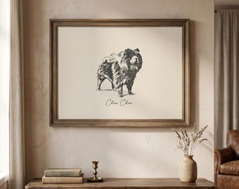 Chow Chow Print | Chow Chow Gift | Dog Wall Art | Chow Chow Wall Art | Dog Lover Gift | Dog Breed Print | Digital Download