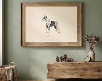 Schnauzer Print | Schnauzer Wall Art | Dog Lover Gift | Schnauzer Mom Gift | Dog Wall Art | Miniature Schnauzer Art | Schnauzer Poster