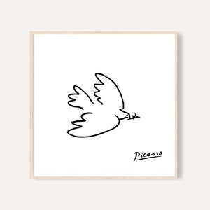 Picasso Dove Print / Picasso Animal Line Drawing Prints / Animal Sketch / Picasso Printable Wall Art / Minimalist Nursery Print