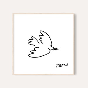 Picasso Dove Print / Picasso Animal Line Drawing Prints / Animal Sketch / Picasso Printable Wall Art / Minimalist Nursery Print