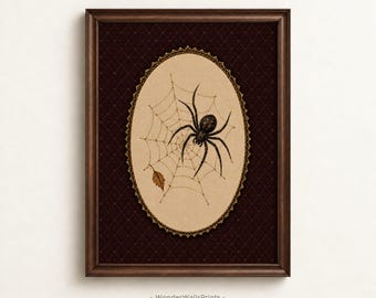 Spider Wall Art | Vintage Gothic Halloween Print | Digital Download