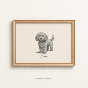 Arte de parede Cavapoo | Impressão Cavapoo | Presente para dono de Cavapoo | Arte de cachorro Doodle | Arte de parede de raça de cachorro | Impressão Cavoodle | Presente para dono de cachorro | Download digital