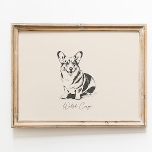 犬のヴィンテージプリント | ウェルシュコーギープリント | 犬の絵 | 農家のプリント | 田舎の壁アート