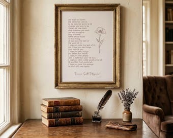 For what it's worth print | Fitzgerald Quote Print | Inspirational Wall Art | Book Lover Gift | Literary Wall Art | Digital Download