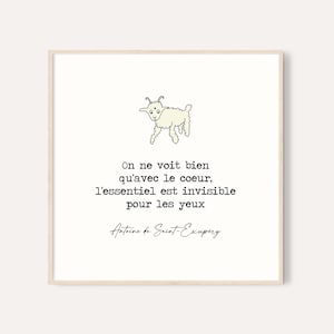 On ne voit bien citaat / De kleine prins citaat print / Le Petit Prince print / Franse quote print / kinderkamer kleine prins print