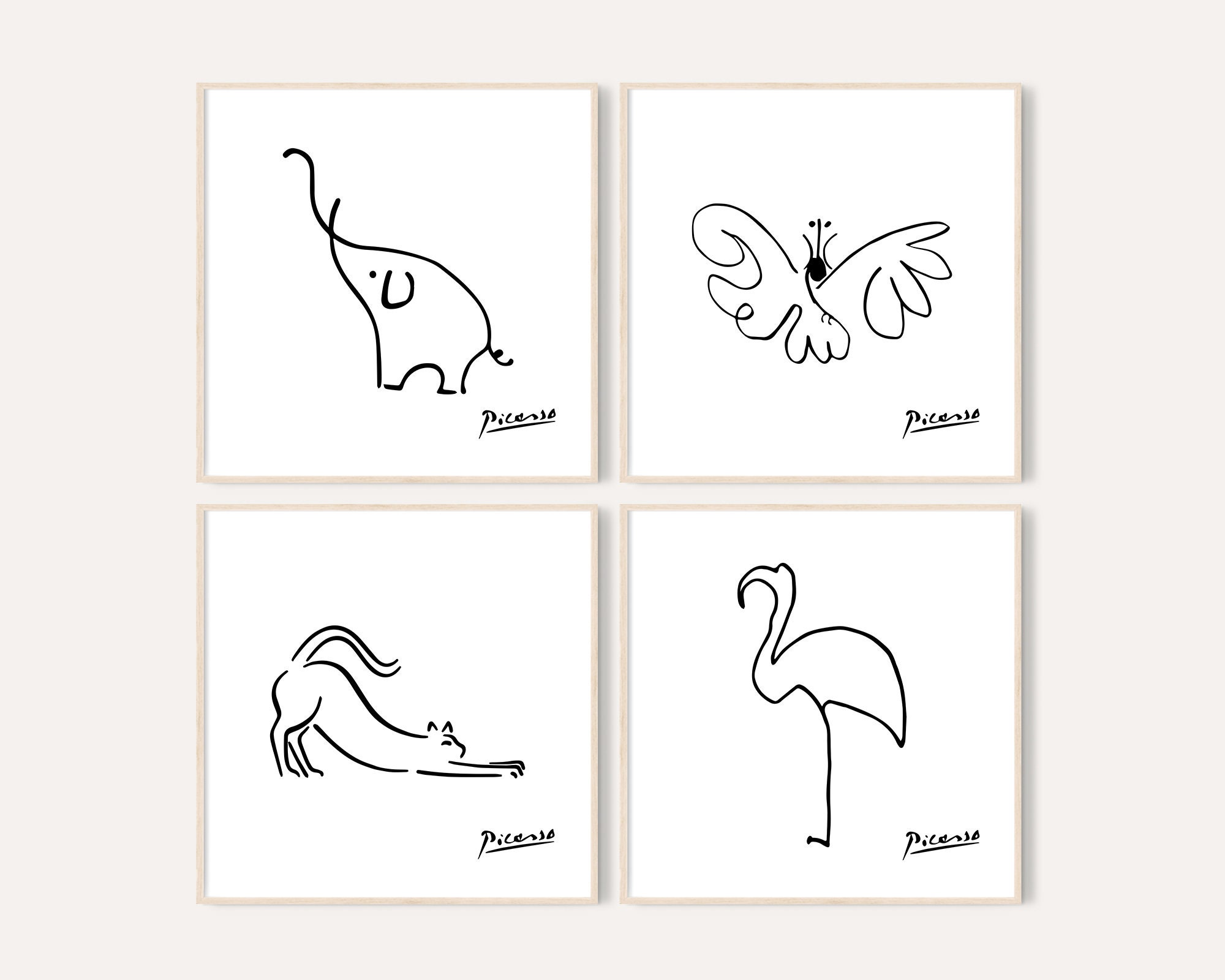 IKEA ピカソ動物の線画5枚セット - メルカリ