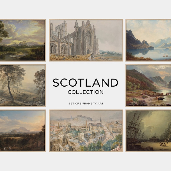 Samsung Frame TV Art Set / Scotland Bundle - 8 images / Scotland Frame TV Art / Scotland Oil Painting