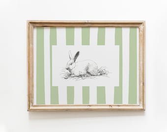 Vintage Rabbit Drawing: Farmhouse Spring Wall Art (Digital Download)