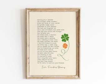 Irish Friendship Blessing Print: Celtic Quote Art (Digital Download)