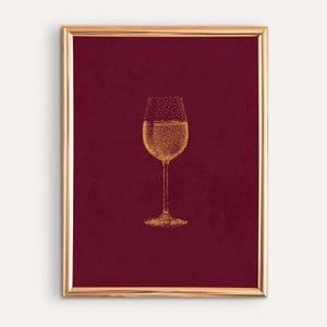 Wine Print Wall Art / Wine Printable Poster / Wine Glass Print | Etsy