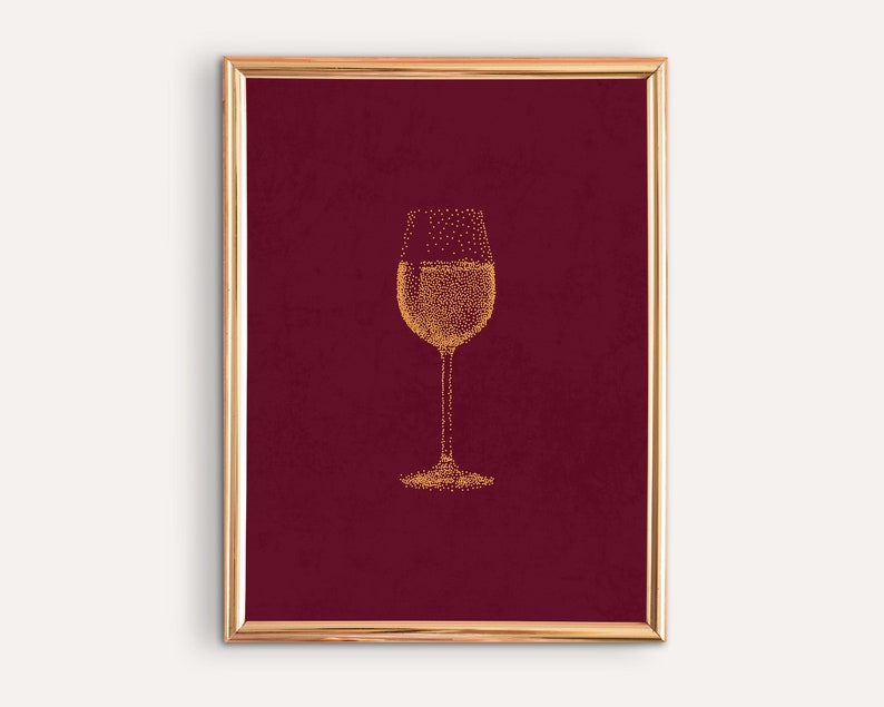 Wine Print Wall Art / Wine Printable Poster / Wine Glass Print | Etsy