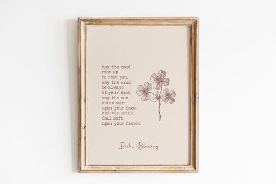 Irish Blessing Vintage Print: Shamrock St. Patrick's Day Art (Digital Download)