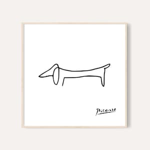 Picasso Dachshund Line Art Print: Minimalist Nursery Decor (Digital Download)