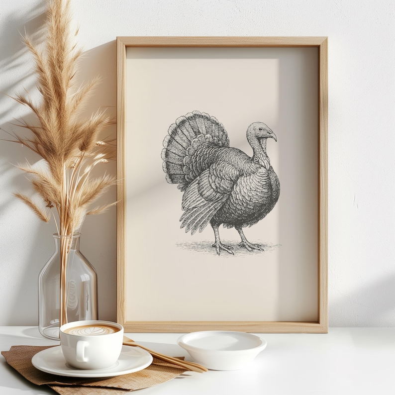 Turkey Print | Thanksgiving Wall Art | Thanksgiving Decor | Fall Wall ...