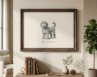 Impression Goldendoodle | Mini cadeau Goldendoodle | Art mural chien | Art mural Goldendoodle | Cadeau pour chien de griffonnage | Cadeau pour amoureux des chiens | Téléchargement numérique