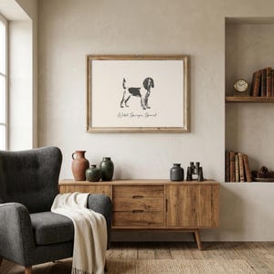 Illustration d'un épagneul gallois Springer | Décoration murale Springer Spaniel | Cadeau pour amoureux des chiens | Illustration vintage | Cadeau pour amoureux des chiens | Téléchargement numérique