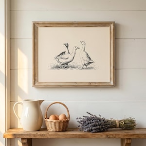 Duck Print | Farmhouse Wall Art | Duck Wall Art | Country Kitchen Decor | Cottagecore Decor | Farm Animal Print | Digital Download