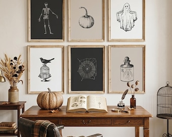 Halloween Wall Art | Spooky Wall Art | Halloween Gallery Wall | Dark Academia Wall Art | Vintage Halloween Print | Digital Download