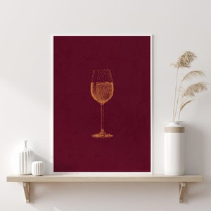 Wine Print Wall Art / Wine Printable Poster / Wine Glass Print - Etsy