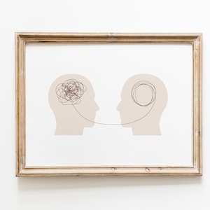 Talking Helps Print | Therapy Art | Psychologist Quotes | Therapy Office Decor | Mental Health Print | Untangle Thoughts Artwork