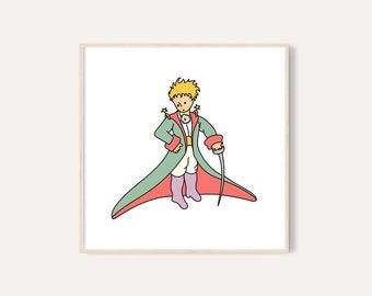 The Little Prince Print / Little Prince Wall Art / Nursery Wall Art / Little Prince Decor / Baby Shower Gift / Pastel Nursery Art