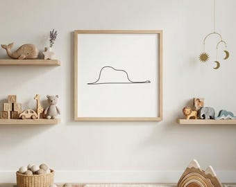 Lámina del Principito / Lámina de Boa Constrictor / Decoración infantil minimalista / Regalo para amantes de los libros / Decoración para habitaciones infantiles / Arte divertido para guarderías / Descarga digital