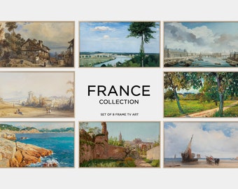 France Oil Painting Art Set for Samsung Frame TV - Set of 8 (Digital Download)