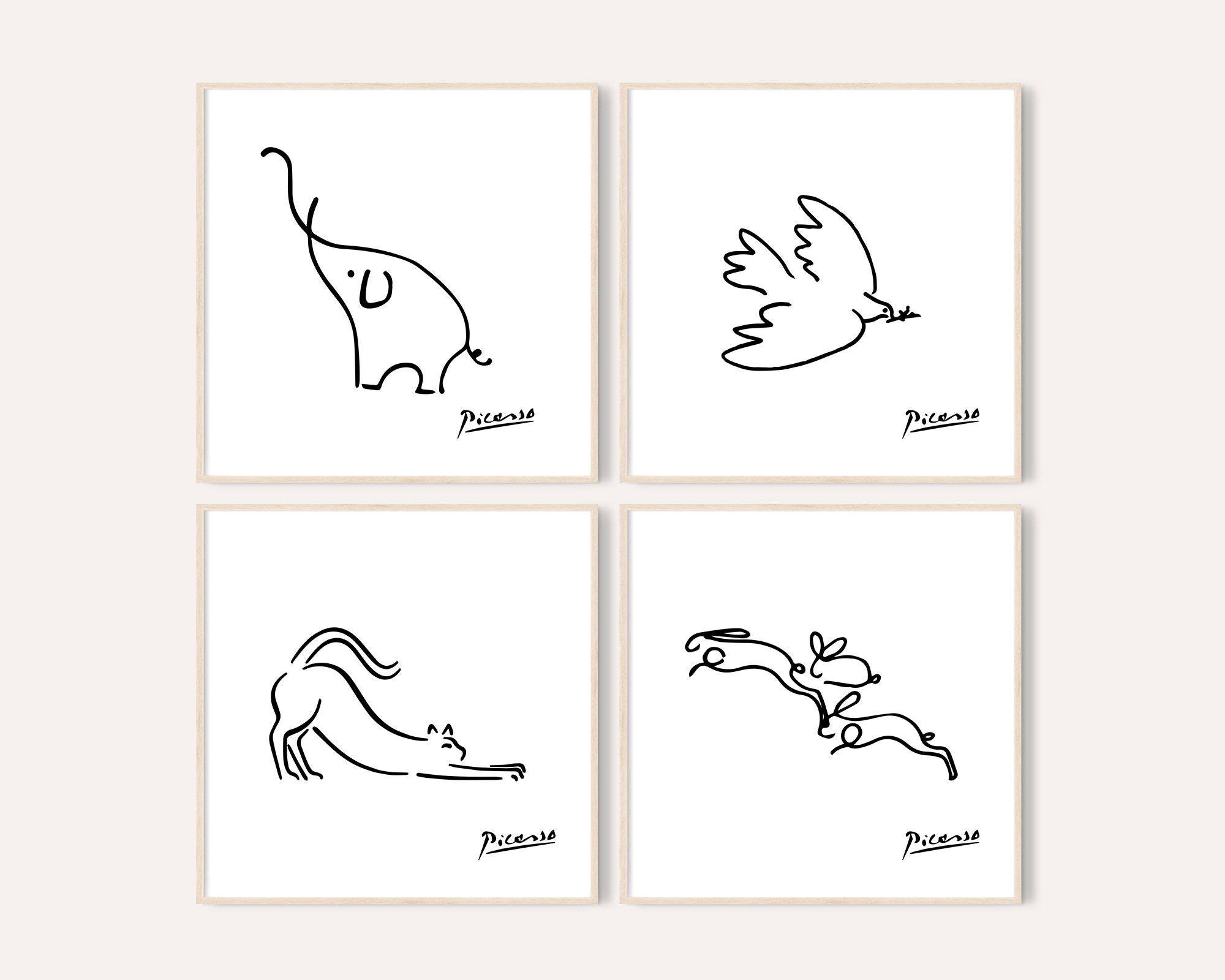 Picasso Animals Line Drawing Prints / Set of 4 Picasso Prints - Etsy New Zealand Picasso Animals Line Drawing Prints / Set of 4 Picasso Prints - Etsy New Zealand