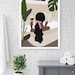 Boho Bathroom Print / Woman Reading in Bathtub Print / Black Woman Bathroom Print / African Woman Portrait Print / Black Girl With Wine 