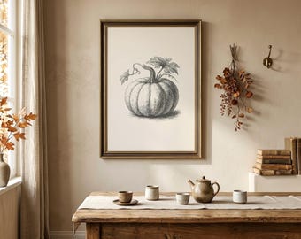 Vintage Pumpkin Print | Fall Kitchen Print | Pumpkin Wall Art | Autumn Harvest Decor | Thanksgiving Wall Decor | Digital Download