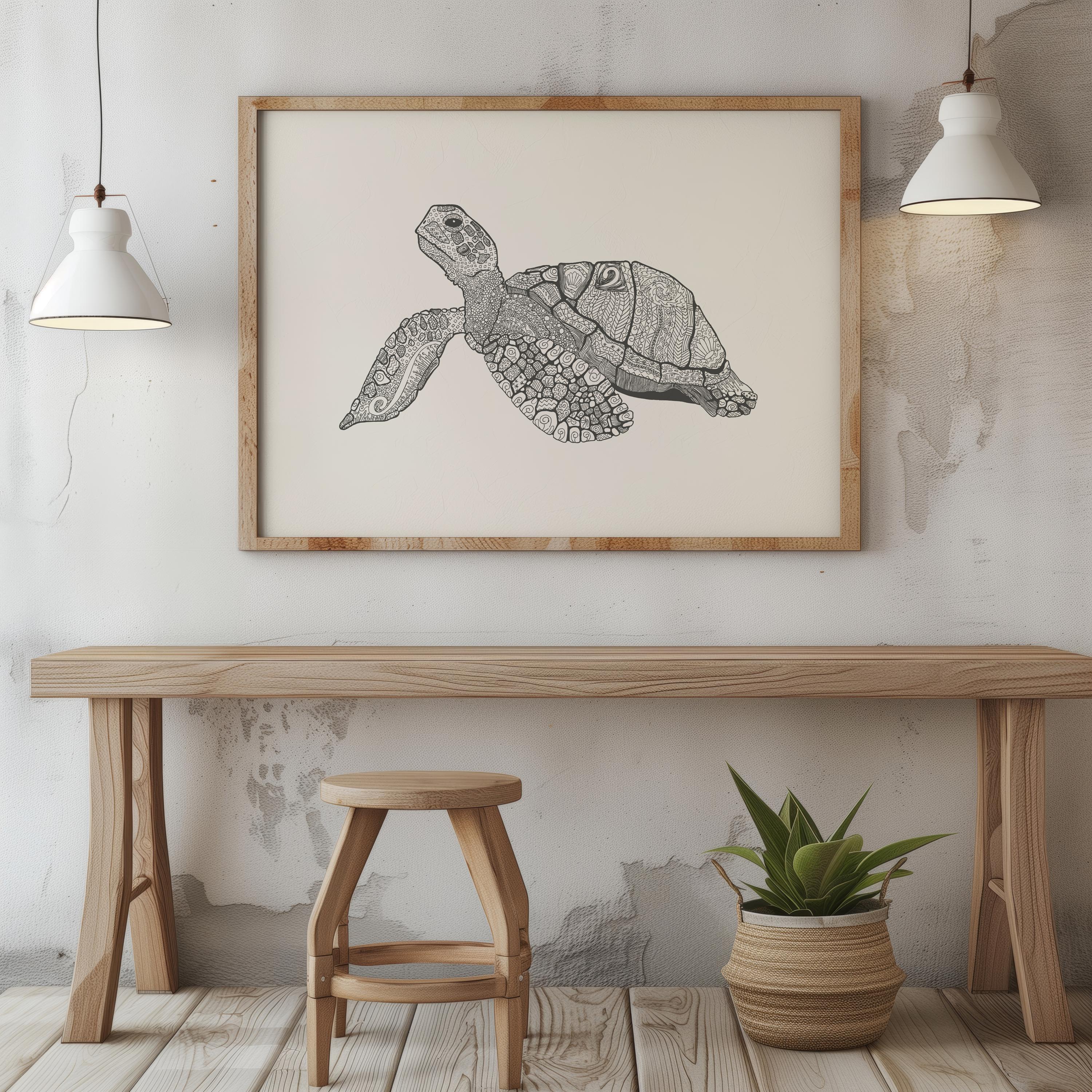 Stampa artistica su tela Tartaruga 12 - Decorazione per la