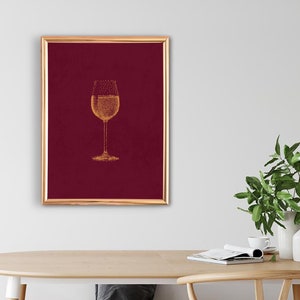 Wine Print Wall Art / Wine Printable Poster / Wine Glass Print - Etsy