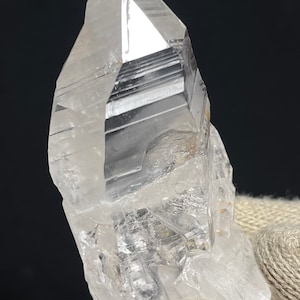 Amazing Striations! Colombian Peña Blanca Lemurian Quartz Crystal