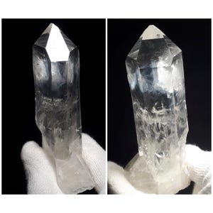Hypnotic “Dragon’s Smoke” Blue Mist Lemurian Quartz Crystal (8-Sided Grounding Face) 11cm H, 175g Approx